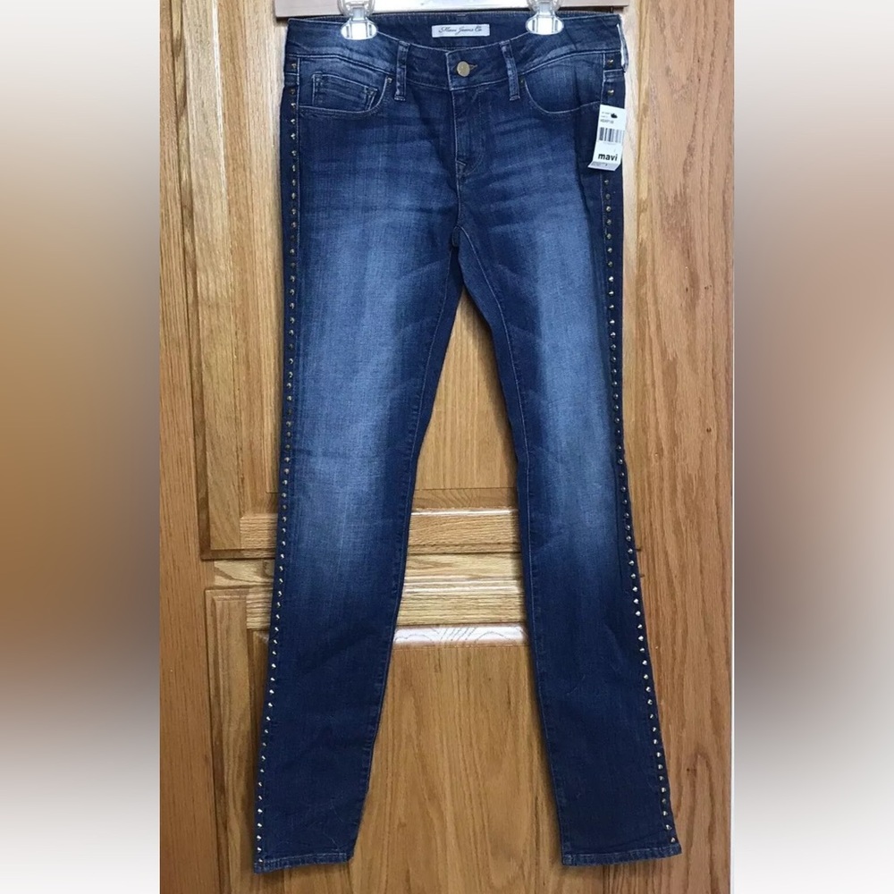 Mavi Jeans Co. Serena Low-Rise Super Skinny Women’s 27 (Size 4) Dark Wash Studs